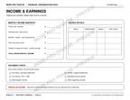 Watermarked Income and Earnings worksheet preview from Bundle 7 Discovery and Financial