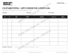 Watermarked Co-Parenting App Communication Log preview from Logs and Trackers