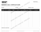 Watermarked Missed Call Contact Log preview from Logs and Trackers
