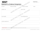 Watermarked Statement versus Evidence Comparison worksheet preview from Evidence and Receipts
