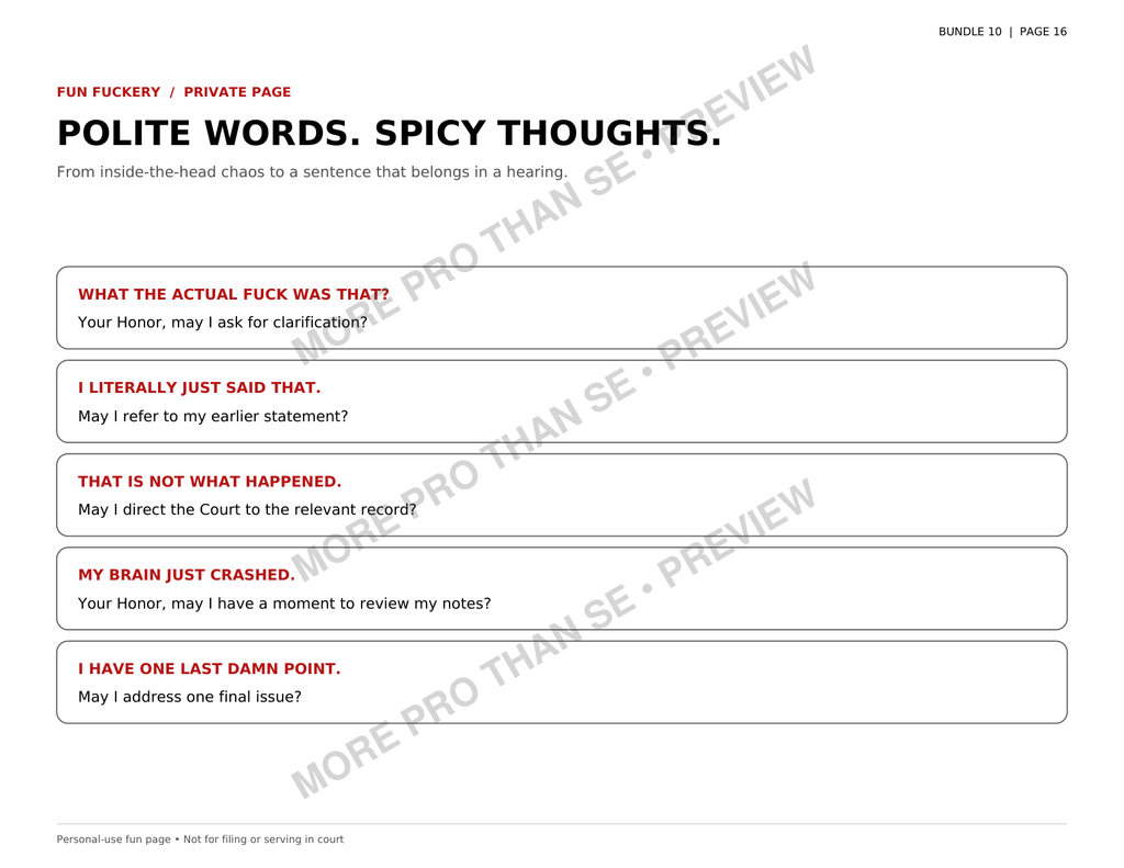 Watermarked Polite Words Spicy Thoughts private page preview from Bundle 10 Fuck It Edition