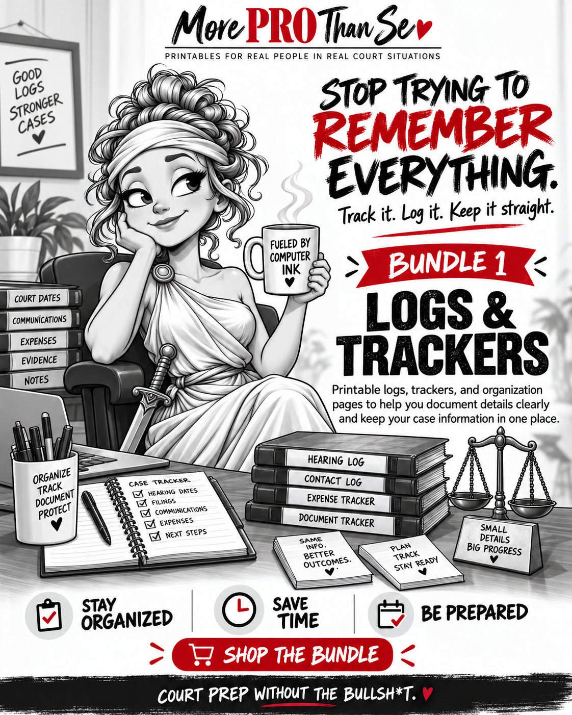 More PRO Than Se Uncensored Bundle 1 Logs & Trackers cover with Lady Justice