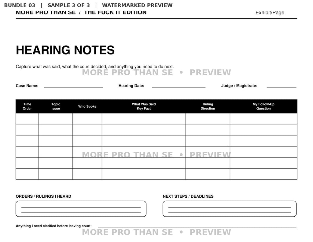Bundle 3 watermarked Hearing Notes preview