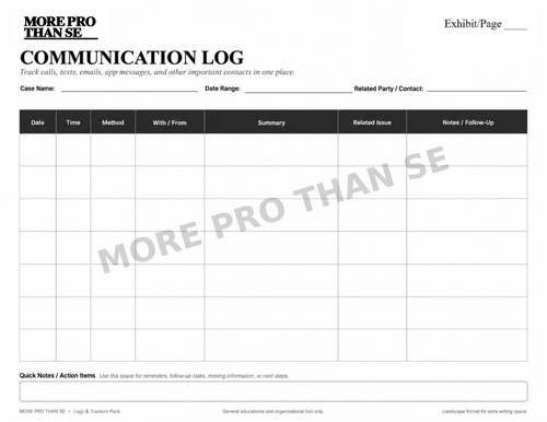 Preview of Logs & Trackers worksheet with one light More PRO Than Se watermark