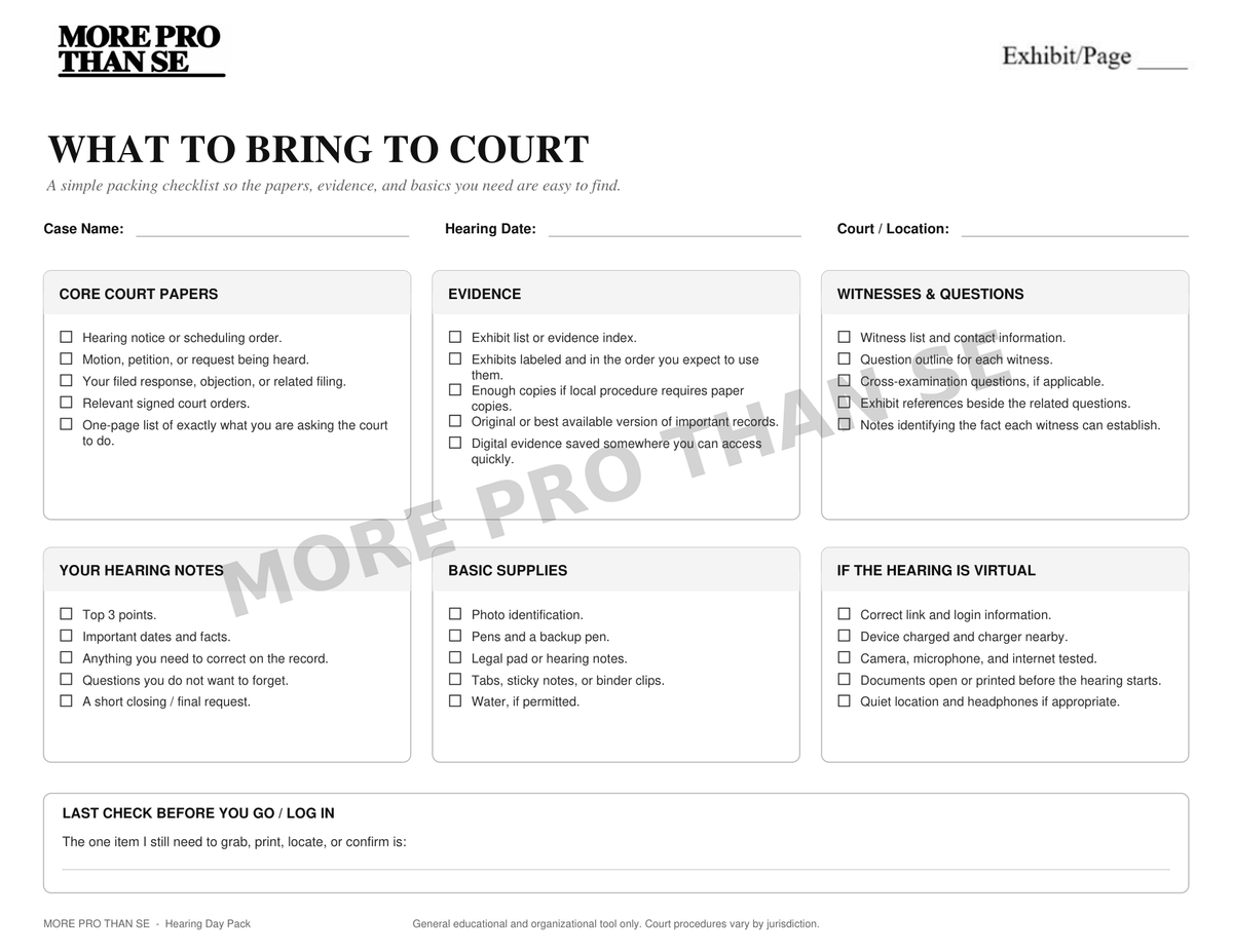 Hearing Day sample preview, one subtle More PRO Than Se watermark