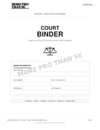 Build Your Court Binder sample preview, one subtle More PRO Than Se watermark