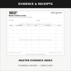 Master Evidence Index — watermarked sample thumbnail