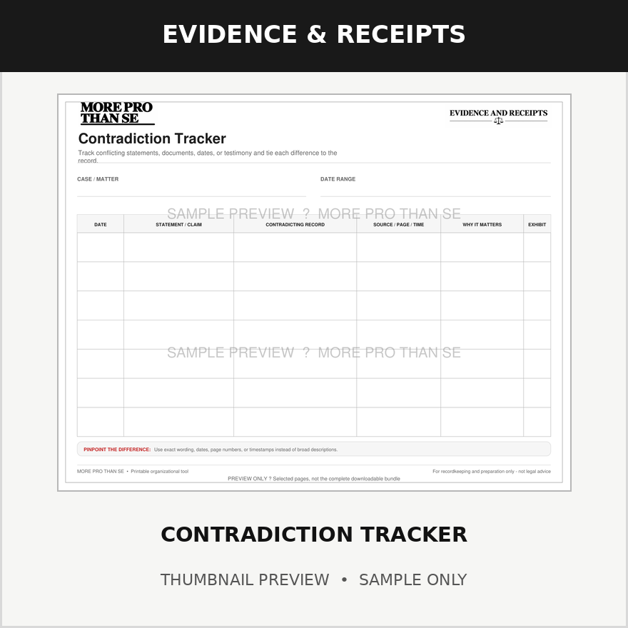 Contradiction Tracker — watermarked sample thumbnail