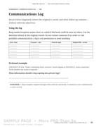 Look inside page 60: Communications Log — readable watermarked sample.