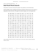 Look inside page 140: Bad-Word Word Search — readable watermarked sample.